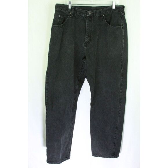 Wrangler Mens Black Jeans Denim Relaxed Fit Size 38/32 EUC - Picture 1 of 5
